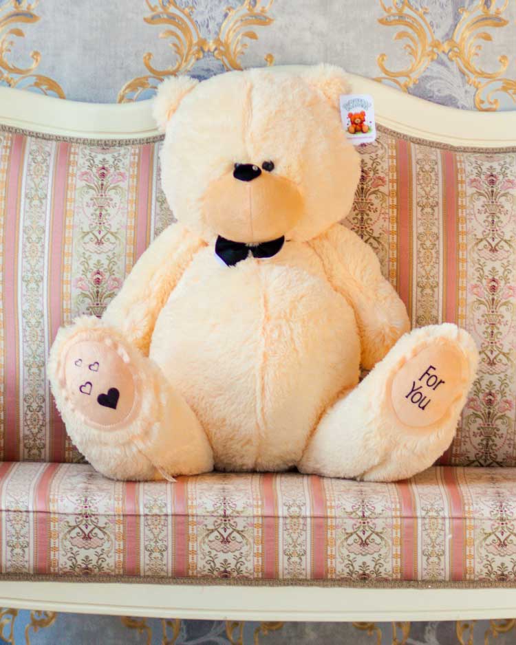 Большой-мягкий-медведь-Тедди-чайная-роза-100-см